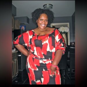 Wide neck printed maxi dress